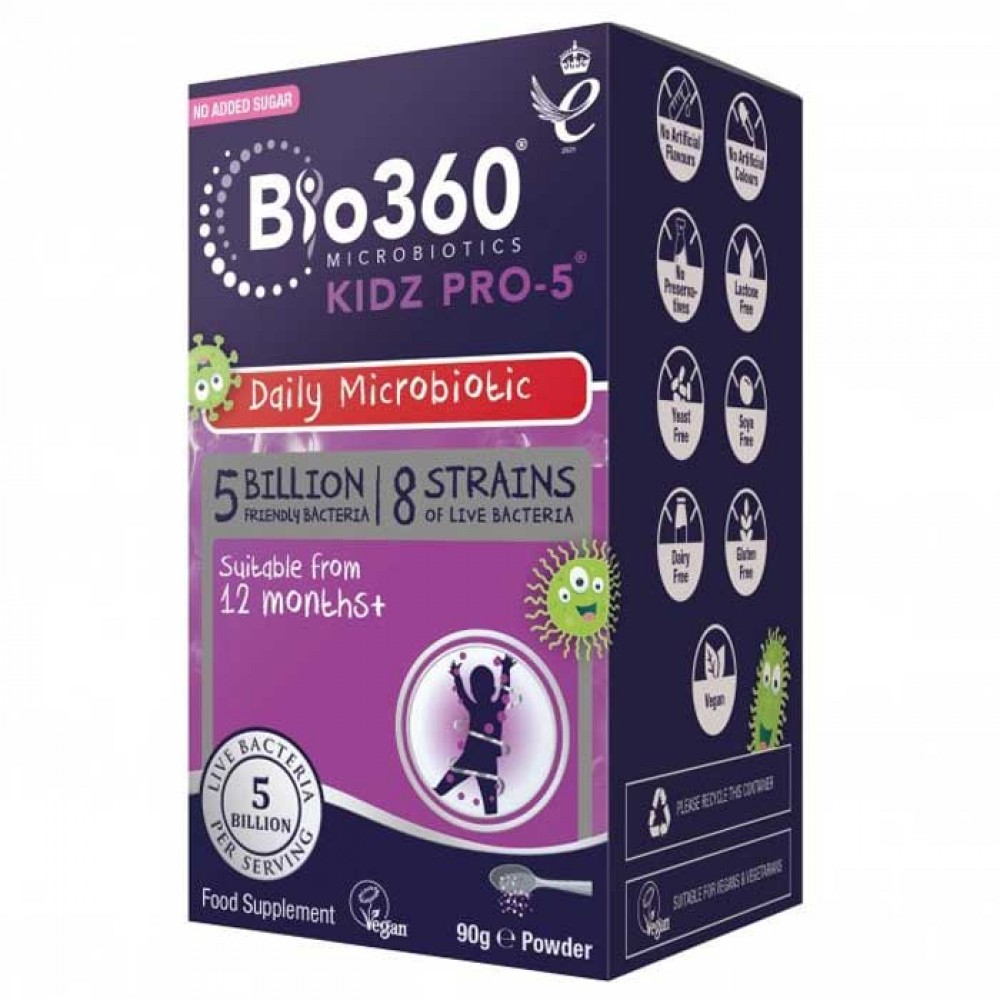 Kidz Pro-5 Daily Microbiotic 5 Billion Friendly Bacteria 90γρ - Natures Aid / Προβιοτικά Βρέφη - Παιδιά 12 μηνών+