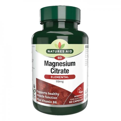 Magnesium Citrate 750mg 60 caps - Natures Aid 