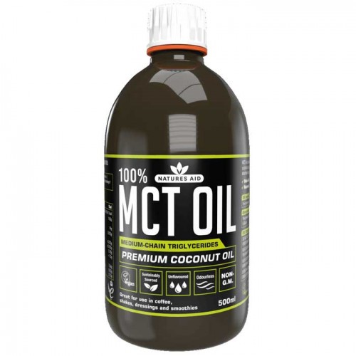 MCT Oil 100% Premium (No Palm Oil) 500ml Natures Aid - Υγιεινές Τροφές