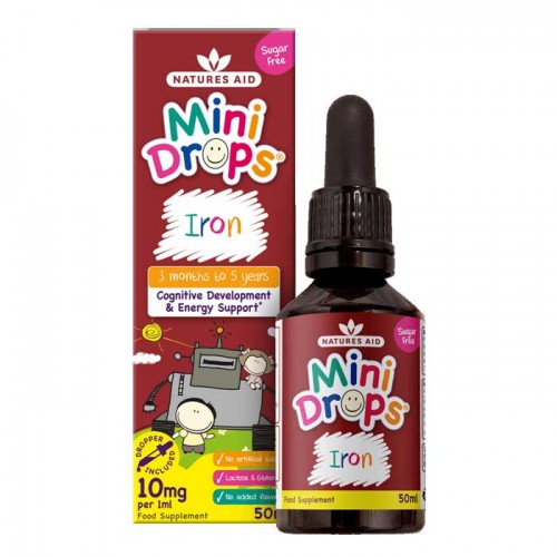 Iron Mini Drops 50ml - Natures Aid / παιδιά 3 μηνών - 5 ετών