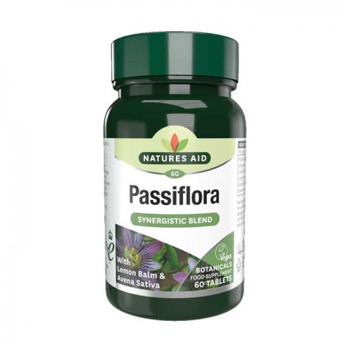 Passiflora Lemon Balm Avena Sativa 60 ταμπλέτες - Natures Aid / Νευρικό Σύστημα