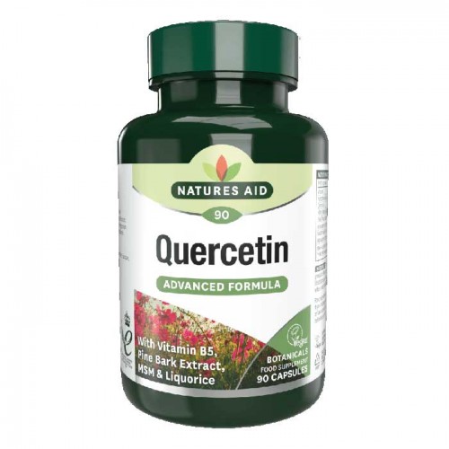 Quercetin Formula με Βιταμίνη B5 & MSM Natures Aid 90 κάψουλες / Ισχυρό Αντιοξειδωτικό