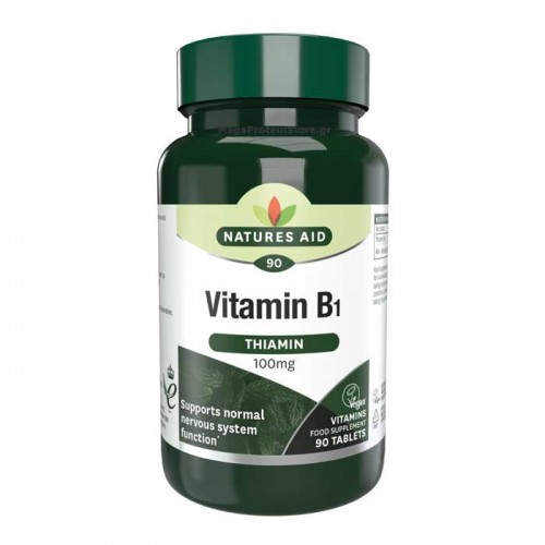 Vitamin B1 Thiamin 100 mg 90 ταμπλέτες - Natures Aid /  Βιταμίνες