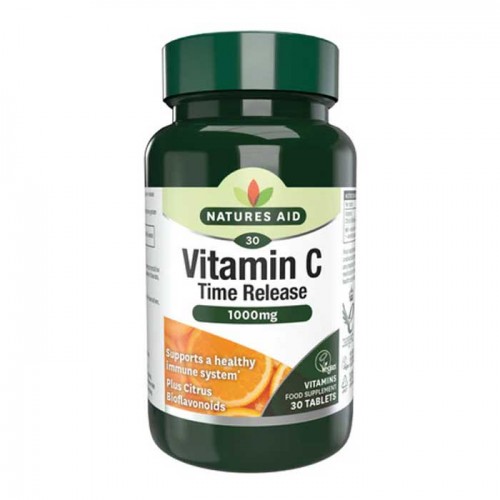 Vitamin C 1000mg Time Release 30 ταμπλέτες - Natures Aid / Βιταμίνη C Αργής Αποδέσμευσης 