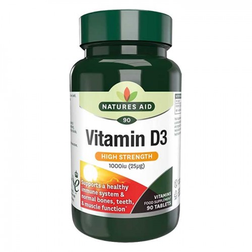 Vitamin D3 1000 iu (25μg) 90 κάψουλες Natures Aid / Βιταμίνη D3