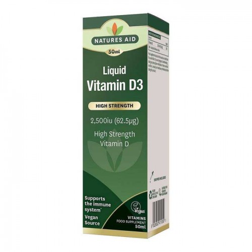 Vitamin D3 Vegan 2500IU 62.5μg 50ml - Natures Aid / Βιταμίνη D 3