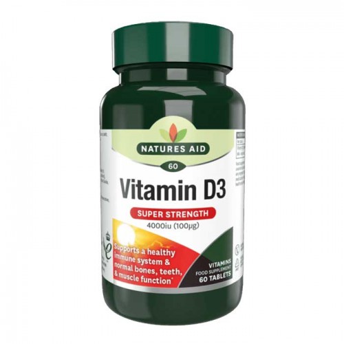 Vitamin D3 4000iu (100μg) 60 tabs - Natures Aid