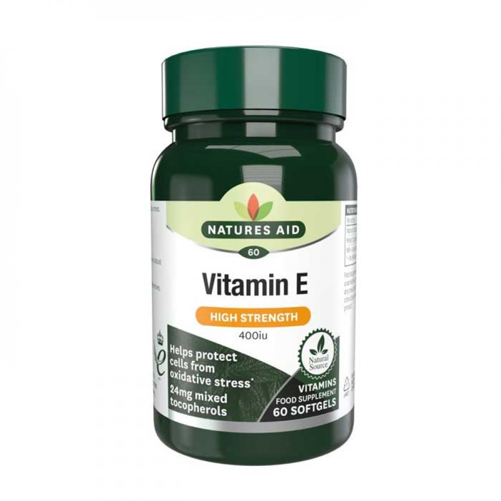 Vitamin E 400IU Natural 60 μαλακές κάψουλες - Natures Aid / Βιταμίνες