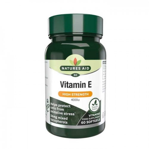 Vitamin E 400IU Natural 60 μαλακές κάψουλες - Natures Aid / Βιταμίνες