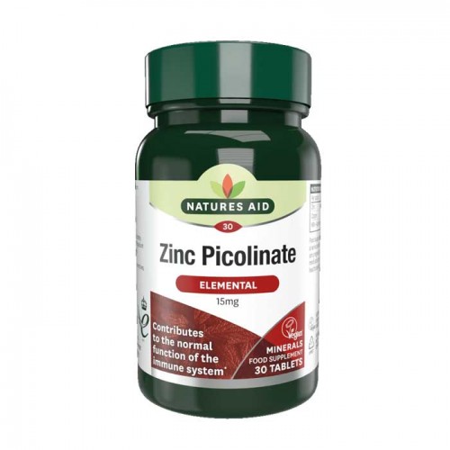 Zinc Picolinate 15mg elemental 30 κάψουλες Nature's Aid - Μέταλλα